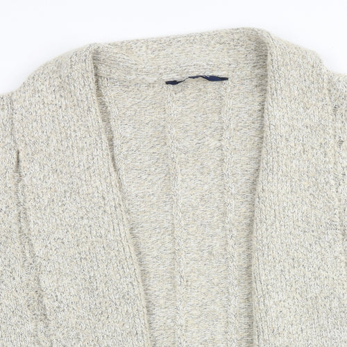 Maine Womens Beige V-Neck Acrylic Cardigan Jumper Size 14