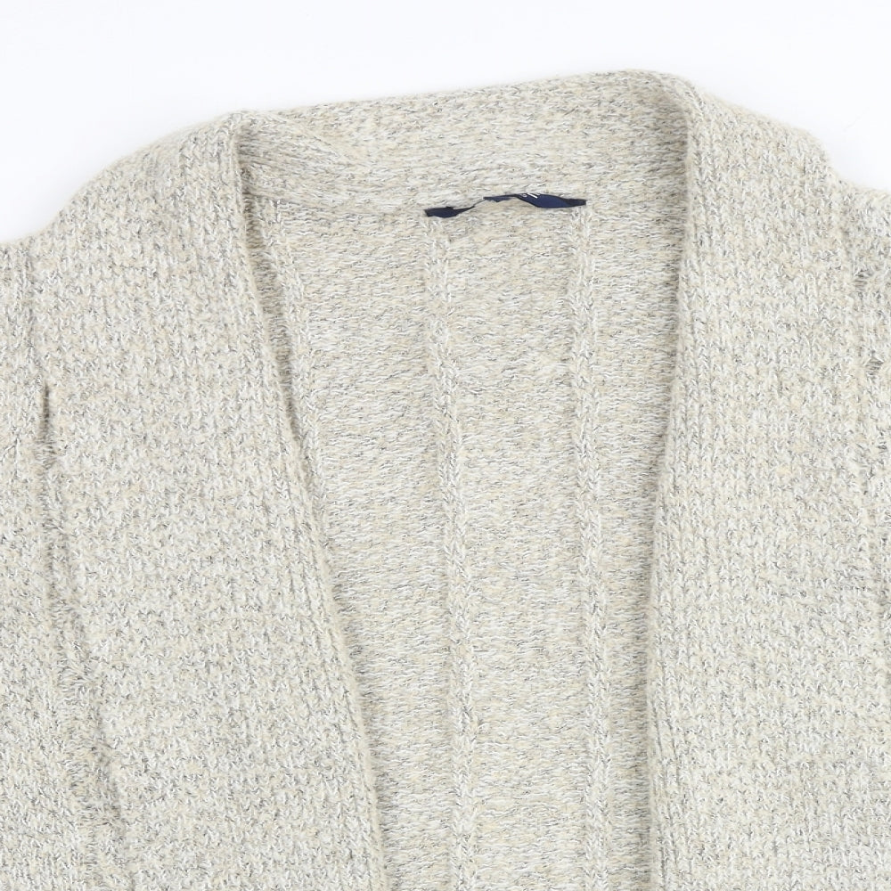 Maine Womens Beige V-Neck Acrylic Cardigan Jumper Size 14
