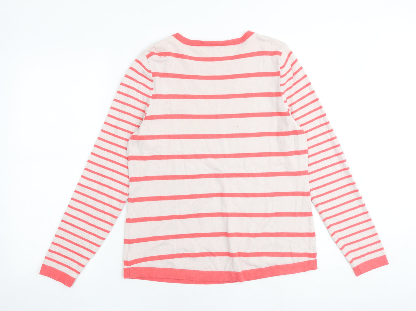 Gallery Womens Multicoloured Round Neck Striped Viscose Pullover Jumper Size M