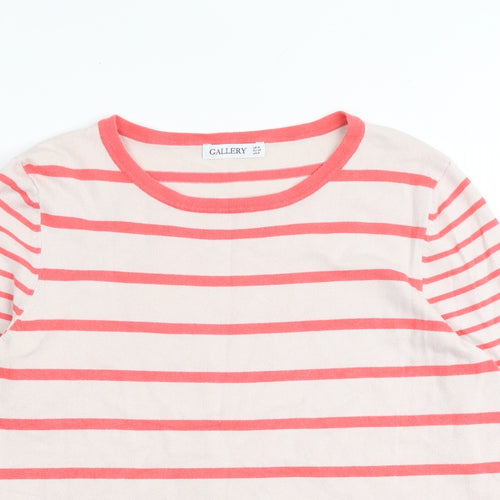 Gallery Womens Multicoloured Round Neck Striped Viscose Pullover Jumper Size M