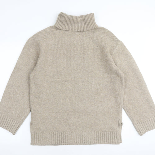 Marks and Spencer Womens Beige Roll Neck Polyester Pullover Jumper Size M