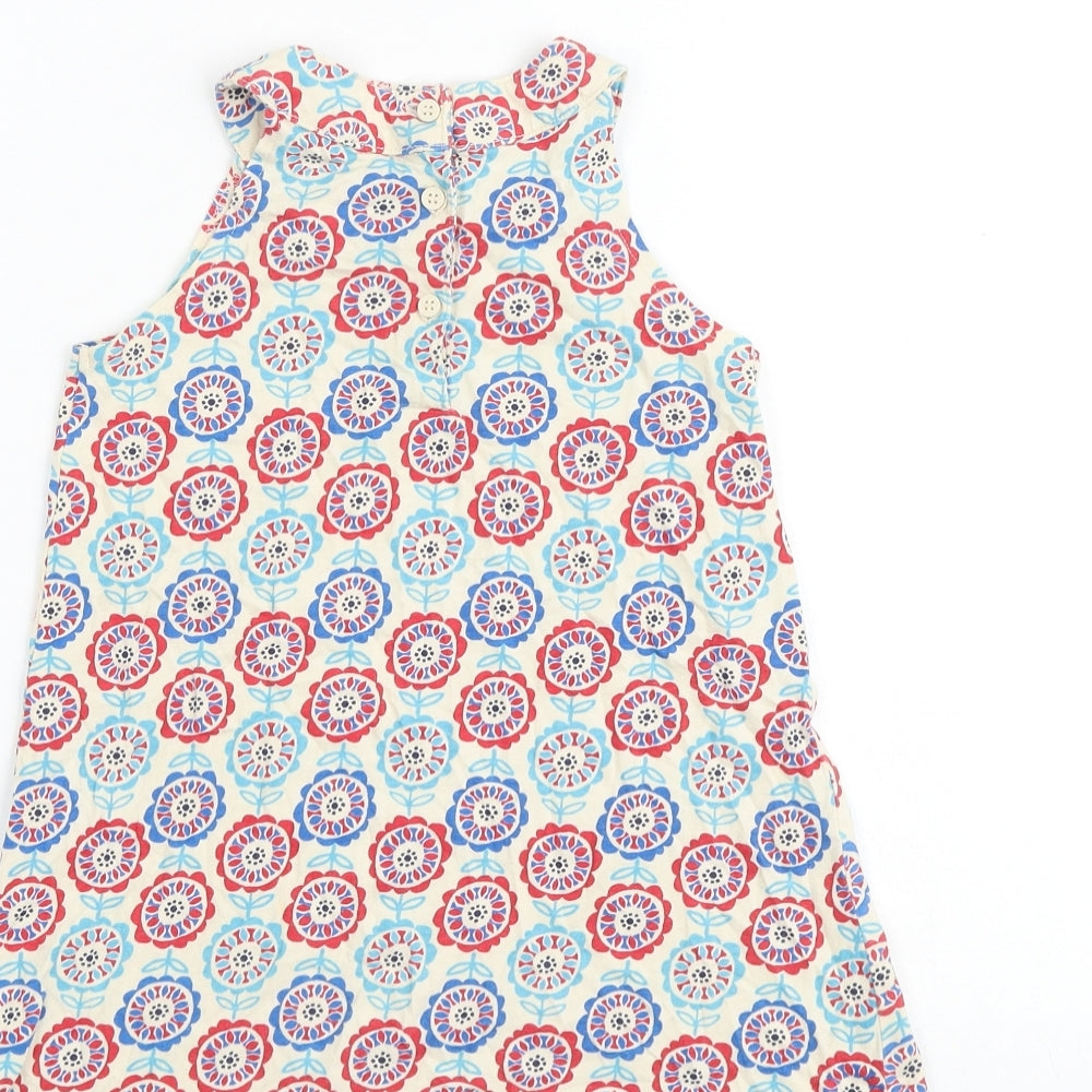 Mini Club Girls Multicoloured Geometric 100% Cotton Shift Size 5-6 Years Boat Neck Button