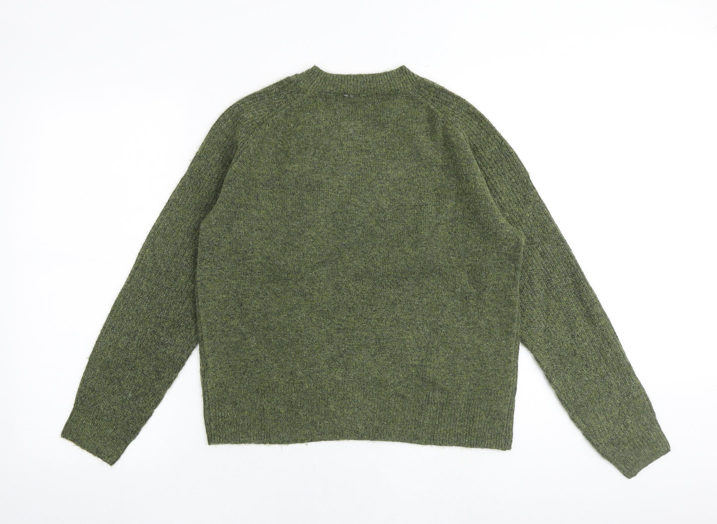Marks and Spencer Womens Green Round Neck Acrylic Pullover Jumper Size S