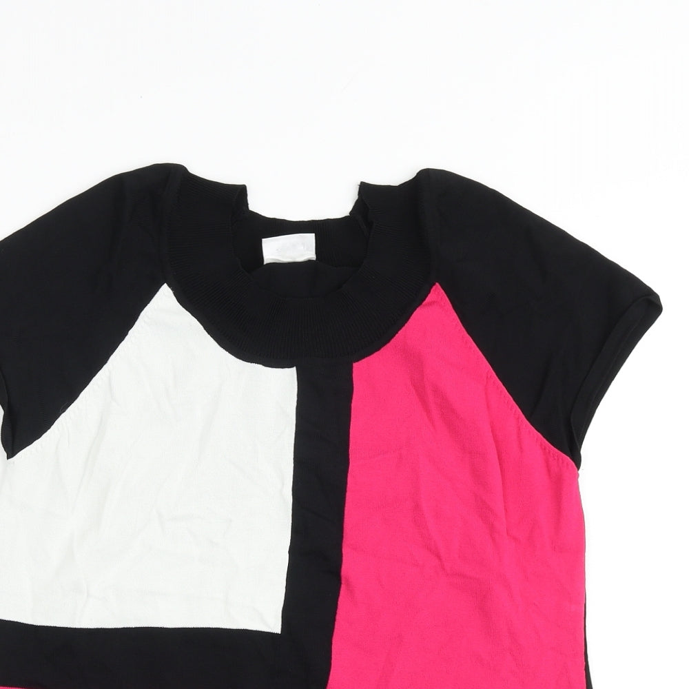 Roman Originals Womens Multicoloured Round Neck Geometric Viscose Pullover Jumper Size 18