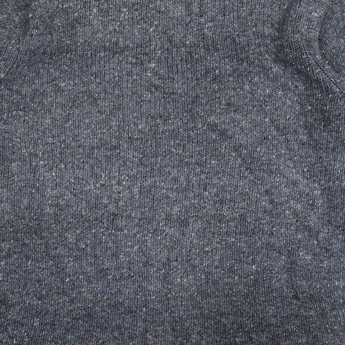 North Coast Mens Blue Round Neck Wool Pullover Jumper Size L Long Sleeve