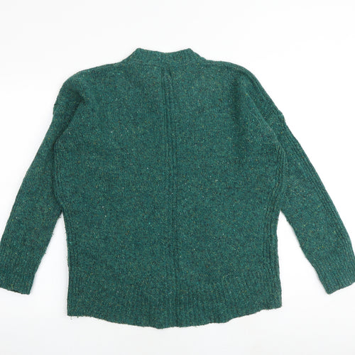 John Lewis Womens Green Mock Neck Wool Pullover Jumper Size 10
