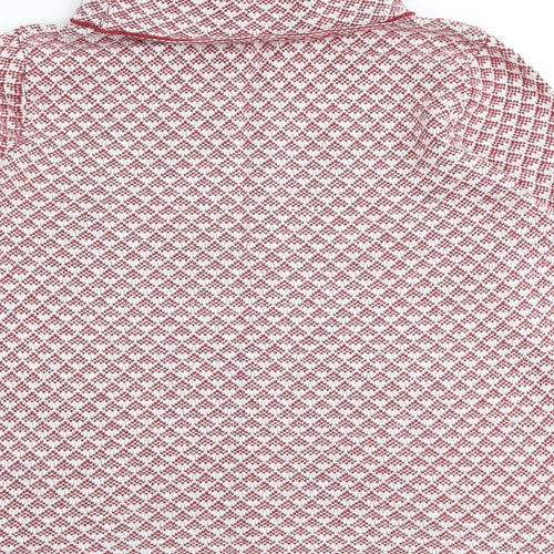 Fat Face Womens Red Roll Neck Geometric Cotton Pullover Jumper Size 14
