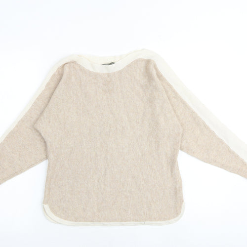 Oasis Womens Brown Round Neck Viscose Pullover Jumper Size XS
