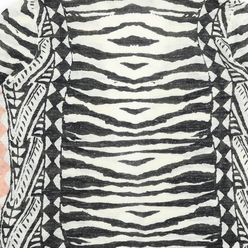 Marks and Spencer Womens Multicoloured V-Neck Animal Print Acrylic Cardigan Jumper Size 8 - Zebra Print