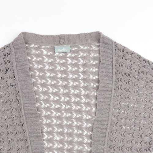 Wallis Womens Brown V-Neck Acrylic Cardigan Jumper Size S