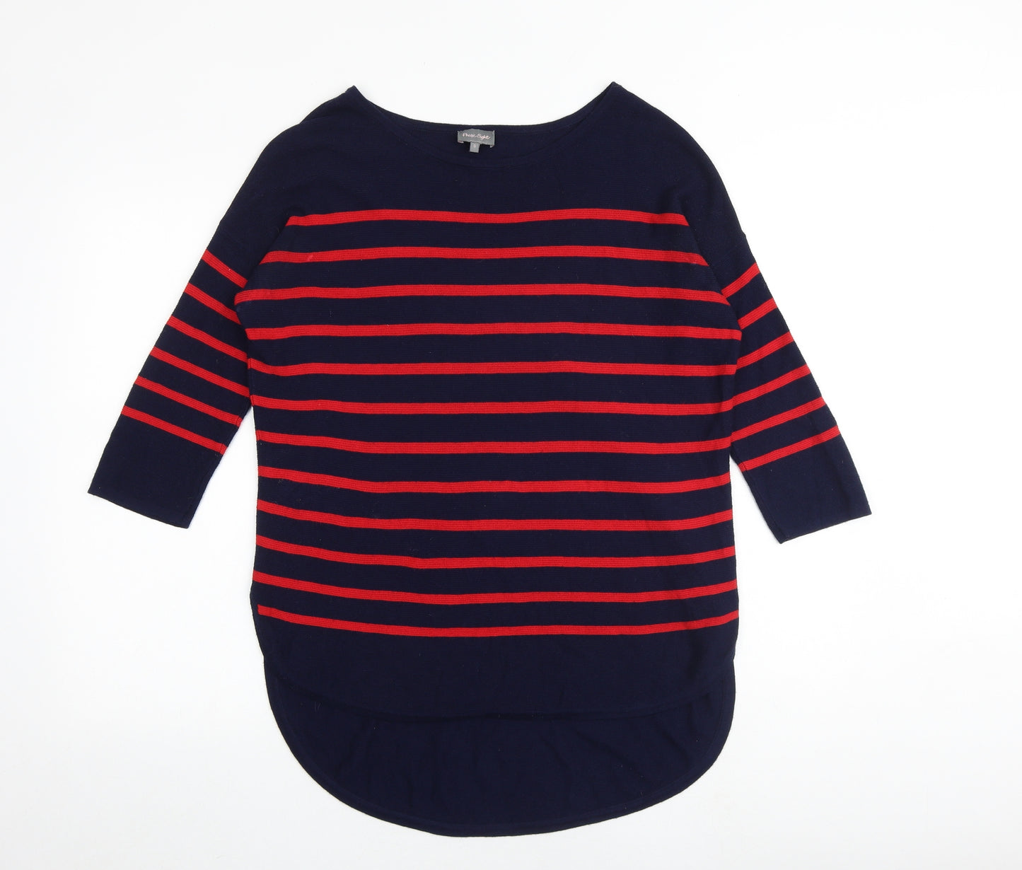 Phase Eight Womens Multicoloured Round Neck Striped Viscose Pullover Jumper Size S