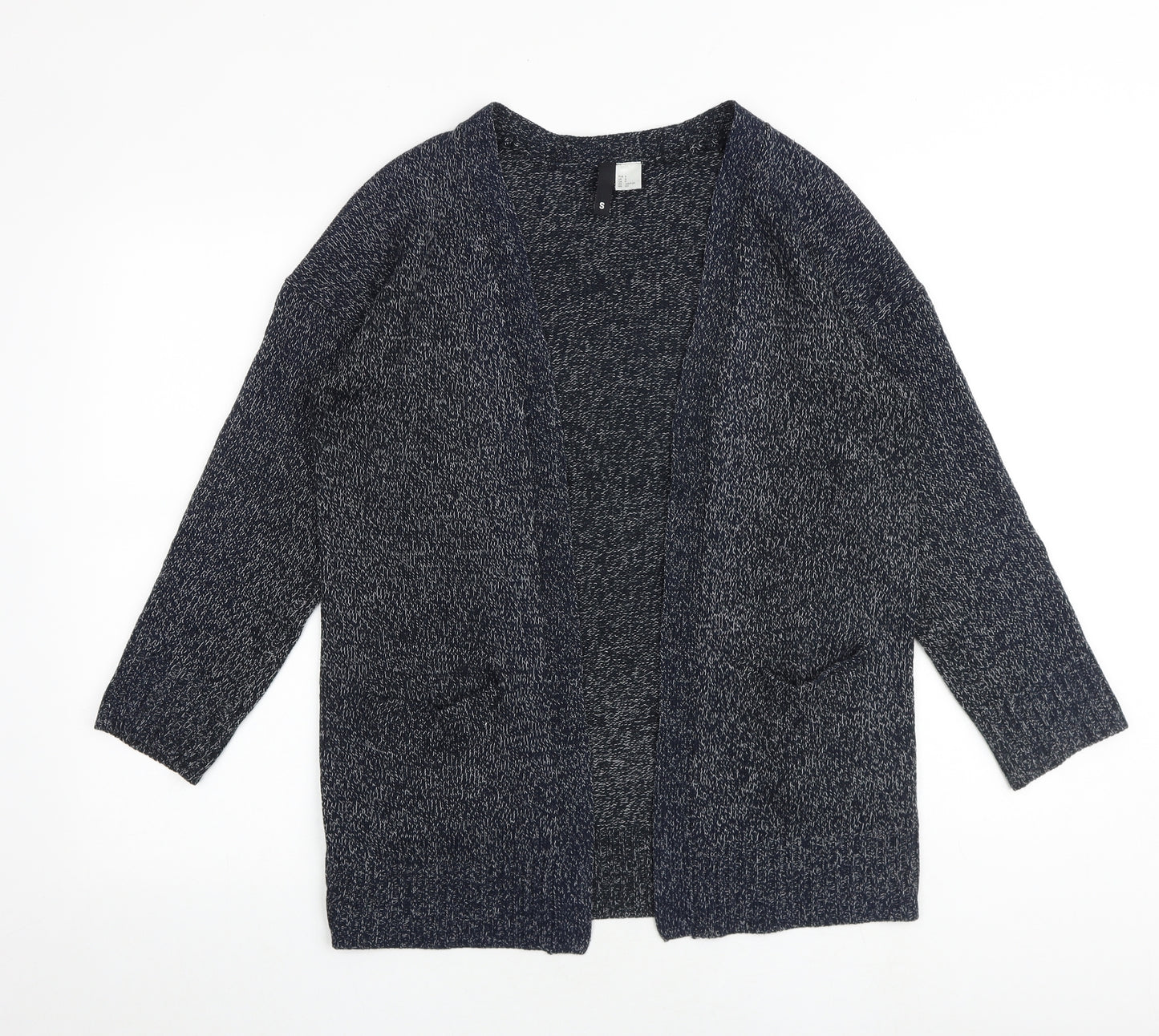 H&M Womens Grey V-Neck Acrylic Cardigan Jumper Size S