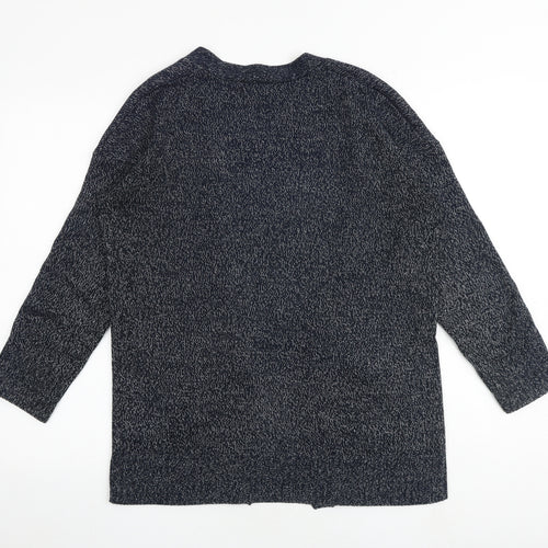 H&M Womens Grey V-Neck Acrylic Cardigan Jumper Size S