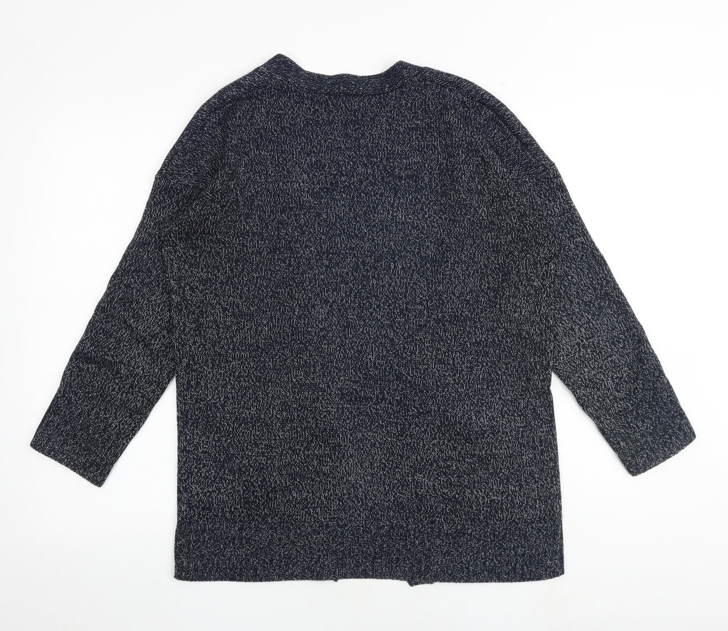 H&M Womens Grey V-Neck Acrylic Cardigan Jumper Size S