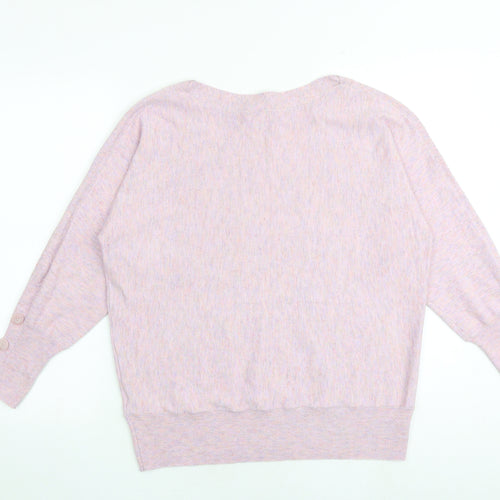 Monsoon Womens Pink Boat Neck Viscose Pullover Jumper Size M