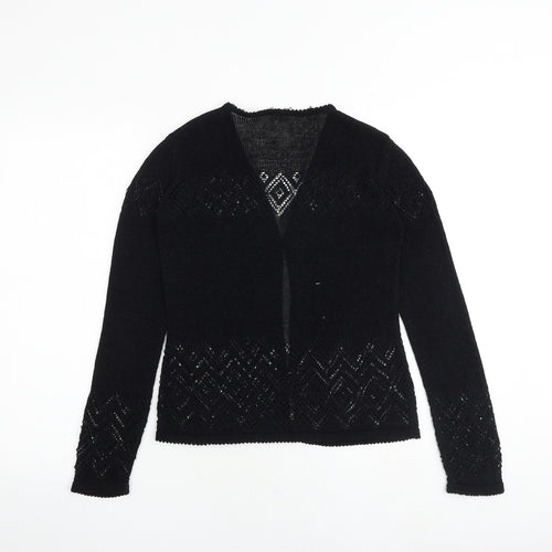 NEXT Womens Black V-Neck Argyle/Diamond Polyester Cardigan Jumper Size 10
