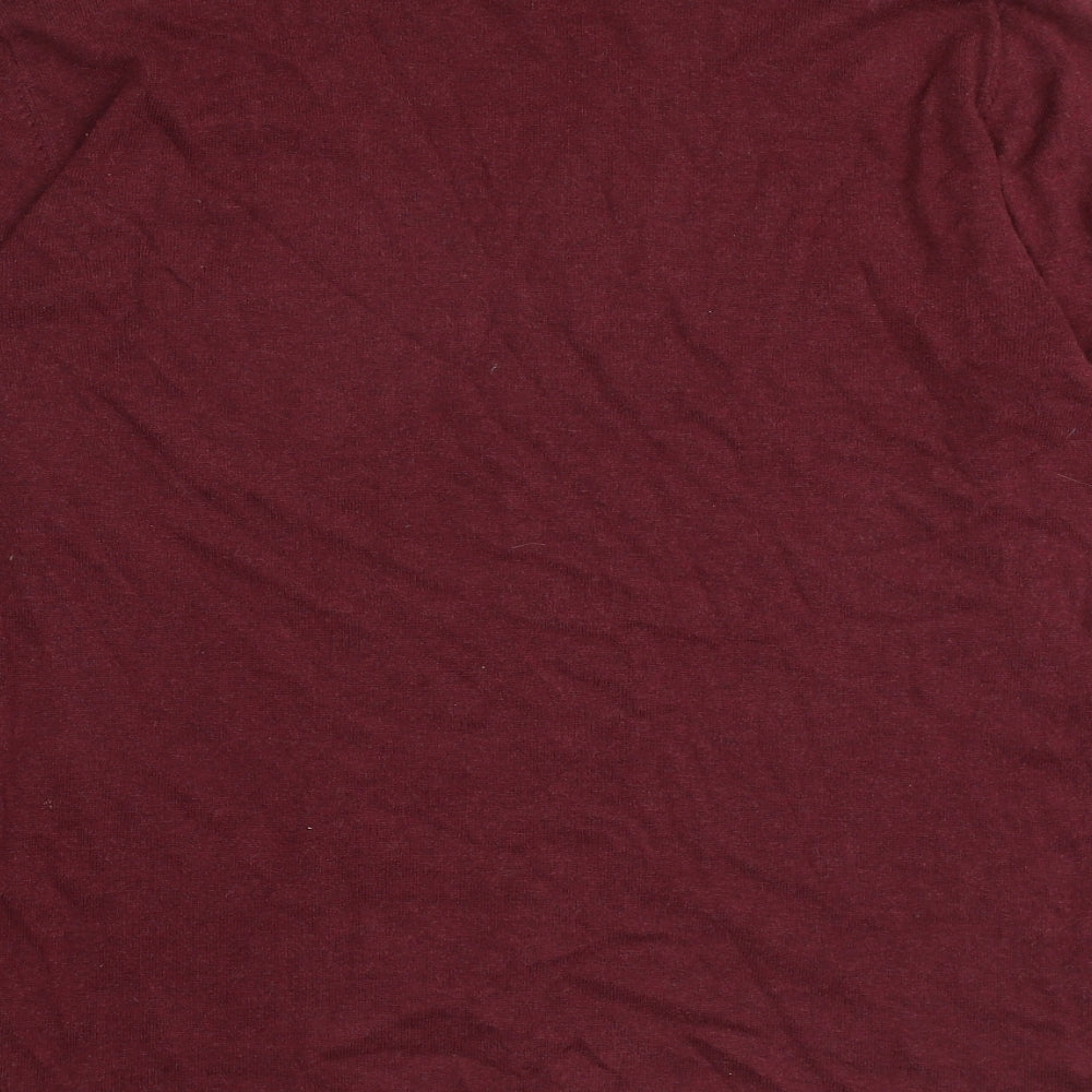 Lee Mens Red Round Neck Cotton Pullover Jumper Size L Long Sleeve