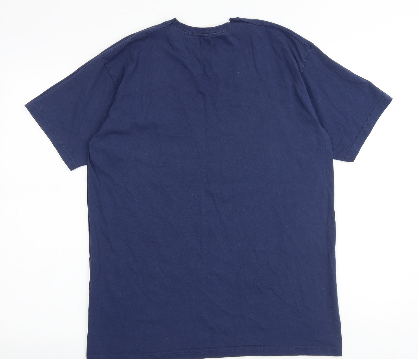 Leeds United Boys Blue 100% Cotton Basic T-Shirt Size 14-15 Years Crew Neck Pullover