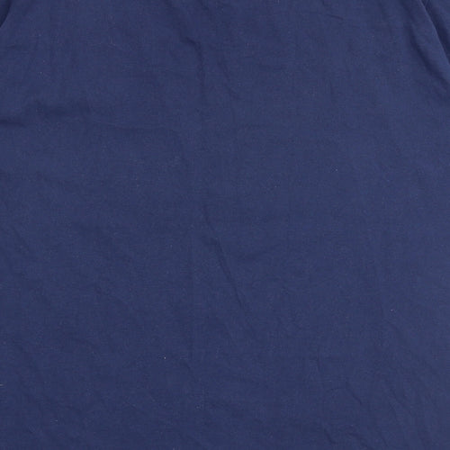 Leeds United Boys Blue 100% Cotton Basic T-Shirt Size 14-15 Years Crew Neck Pullover