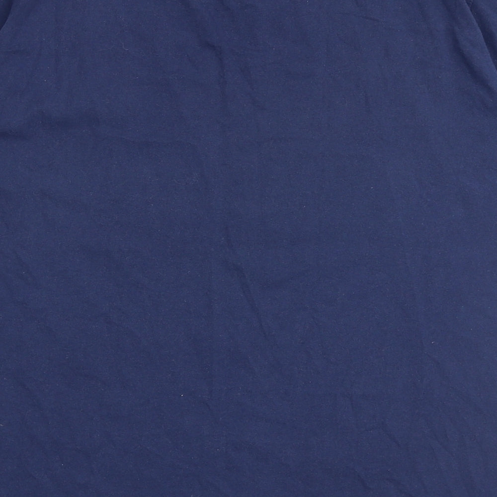 Leeds United Boys Blue 100% Cotton Basic T-Shirt Size 14-15 Years Crew Neck Pullover