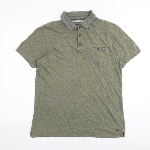 RJR.John Rocha Mens Green 100% Cotton Polo Size L Collared Button