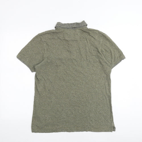 RJR.John Rocha Mens Green 100% Cotton Polo Size L Collared Button