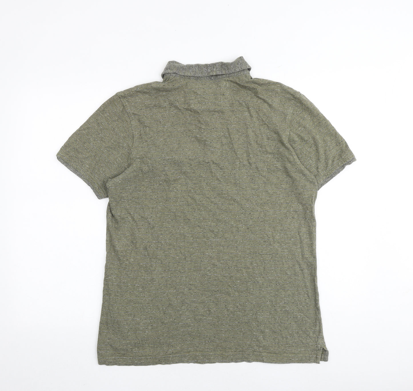 RJR.John Rocha Mens Green 100% Cotton Polo Size L Collared Button