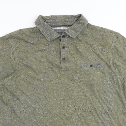 RJR.John Rocha Mens Green 100% Cotton Polo Size L Collared Button