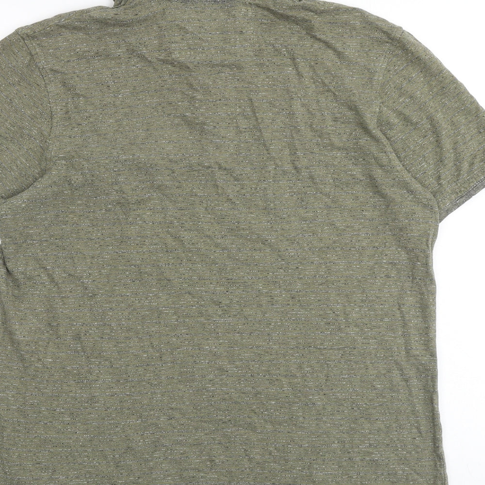 RJR.John Rocha Mens Green 100% Cotton Polo Size L Collared Button