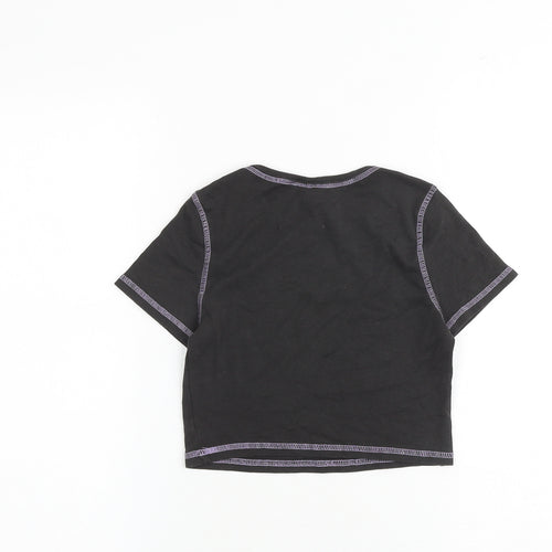 H&M Womens Grey 100% Cotton Cropped T-Shirt Size XS Round Neck - The Lazy Daze