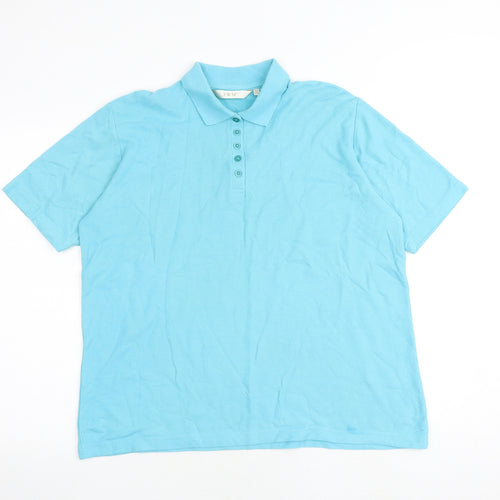 EWM Womens Blue 100% Cotton Basic Polo Size XL Collared - Size 22-24