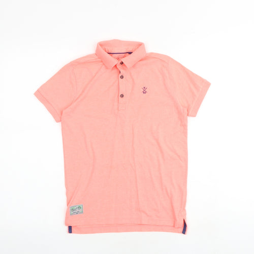 NEXT Boys Pink Polyester Basic Polo Size 9 Years Collared Button