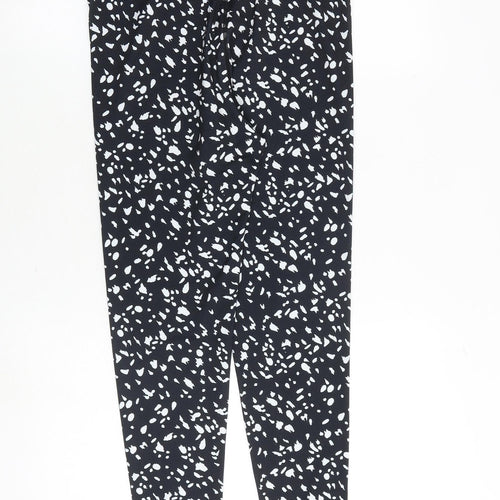 Miss Selfridge Womens Black Geometric Polyester Carrot Leggings Size S
