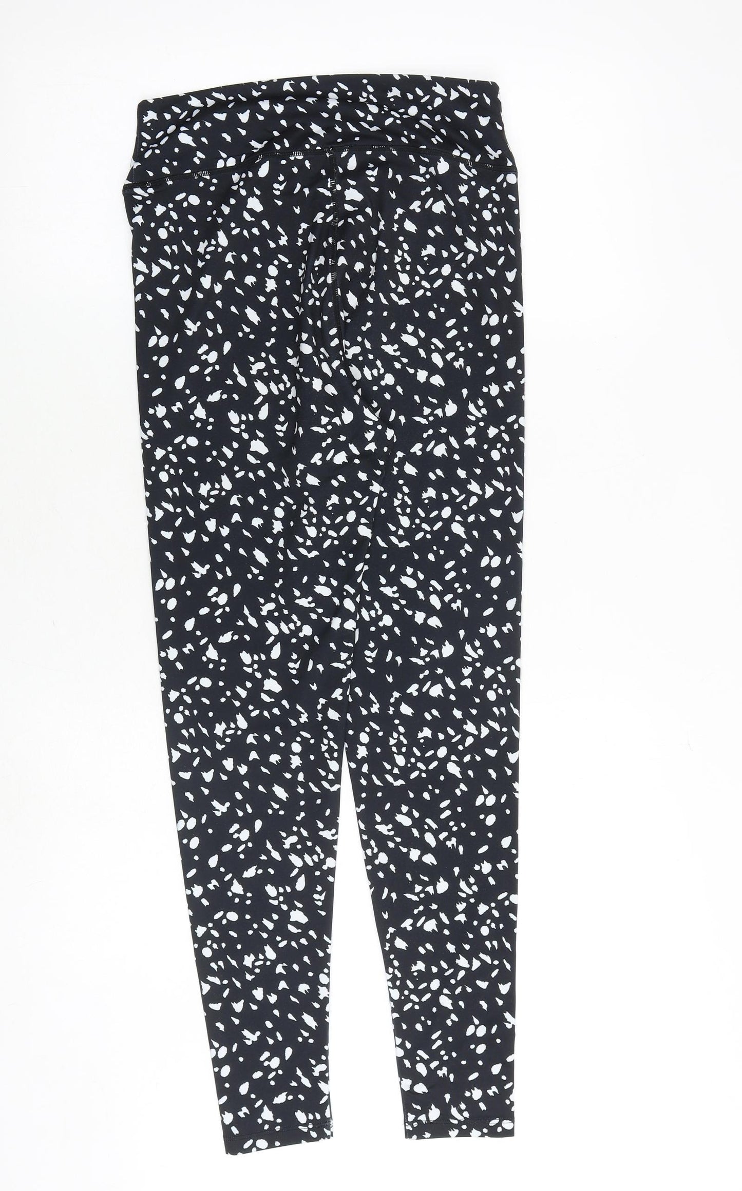 Miss Selfridge Womens Black Geometric Polyester Carrot Leggings Size S