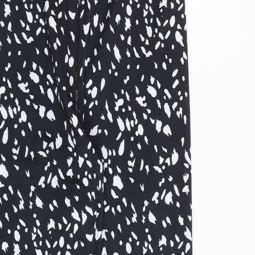 Miss Selfridge Womens Black Geometric Polyester Carrot Leggings Size S