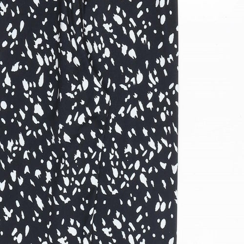 Miss Selfridge Womens Black Geometric Polyester Carrot Leggings Size S