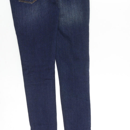 Superdry Womens Blue Cotton Jegging Jeans Size 25 in Slim Zip