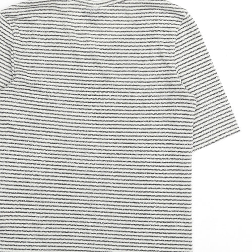 Topshop Womens Multicoloured Striped Cotton Basic T-Shirt Size 10 Round Neck