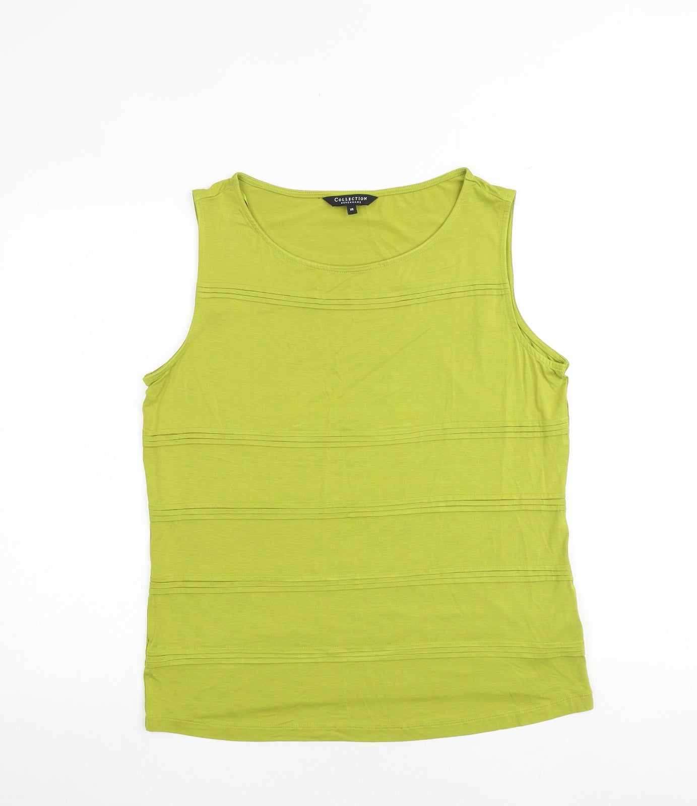 Debenhams Womens Green Viscose Basic Tank Size 18 Round Neck