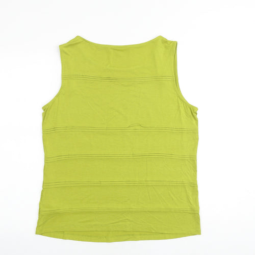 Debenhams Womens Green Viscose Basic Tank Size 18 Round Neck