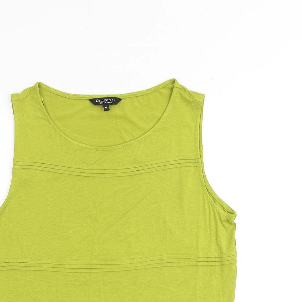 Debenhams Womens Green Viscose Basic Tank Size 18 Round Neck