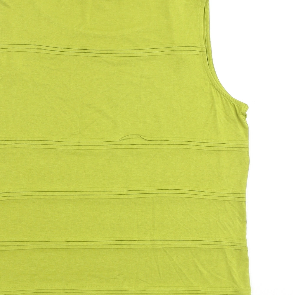 Debenhams Womens Green Viscose Basic Tank Size 18 Round Neck