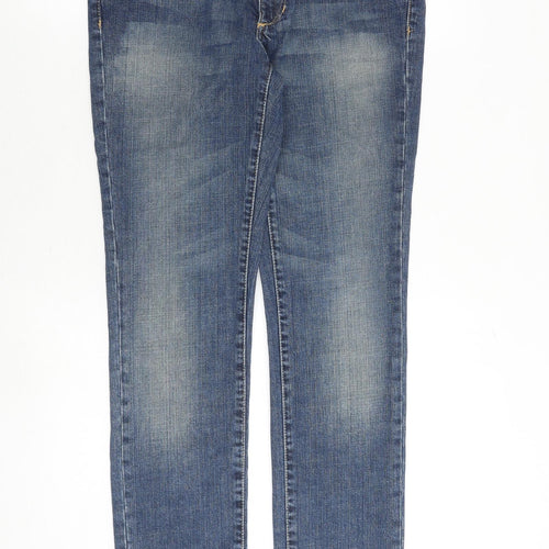 H&M Womens Blue Cotton Skinny Jeans Size 30 in Regular Zip