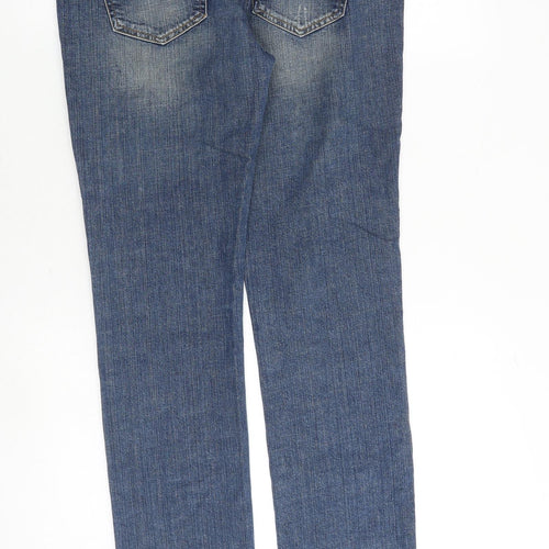 H&M Womens Blue Cotton Skinny Jeans Size 30 in Regular Zip