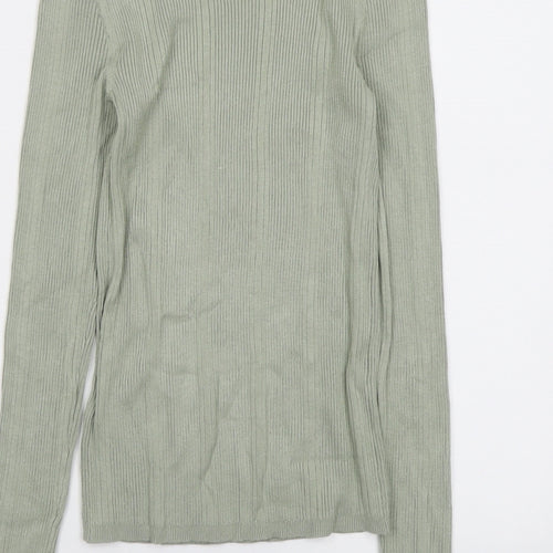 Marks and Spencer Womens Green Round Neck Viscose Pullover Jumper Size 8