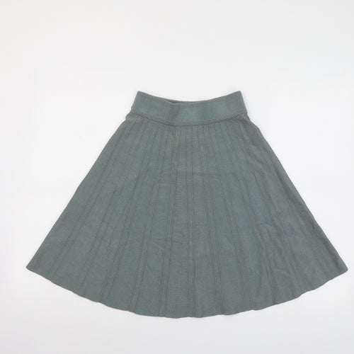 H&M Womens Green Viscose Pleated Skirt Size XS