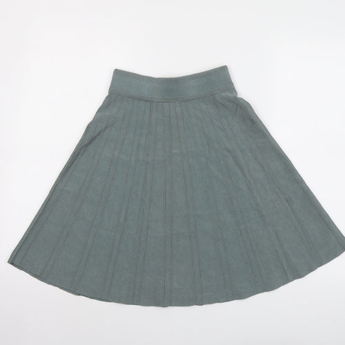 H&M Womens Green Viscose Pleated Skirt Size XS