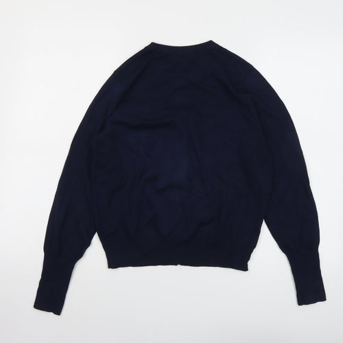 Marks and Spencer Womens Blue Round Neck Viscose Cardigan Jumper Size 12