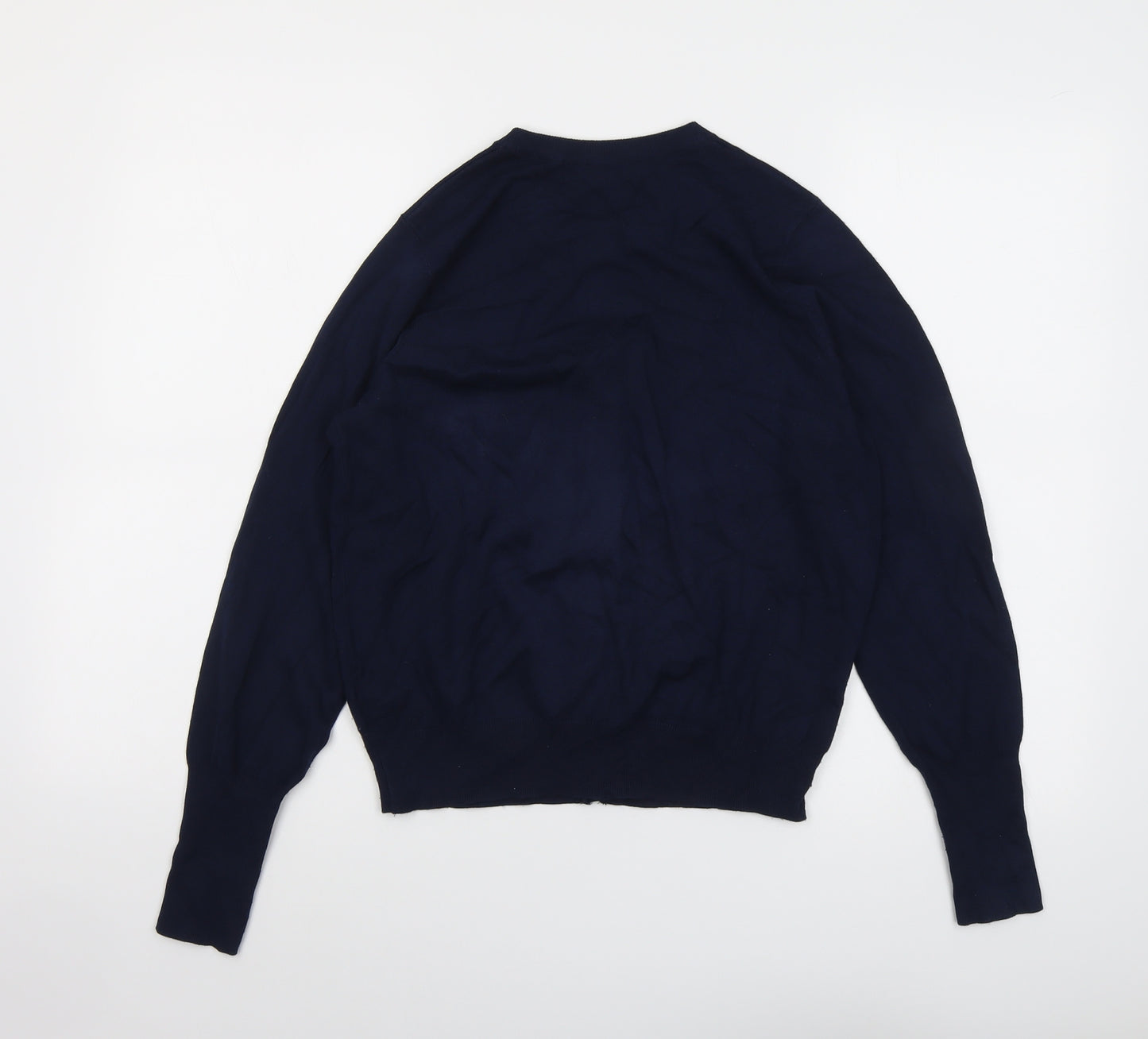 Marks and Spencer Womens Blue Round Neck Viscose Cardigan Jumper Size 12
