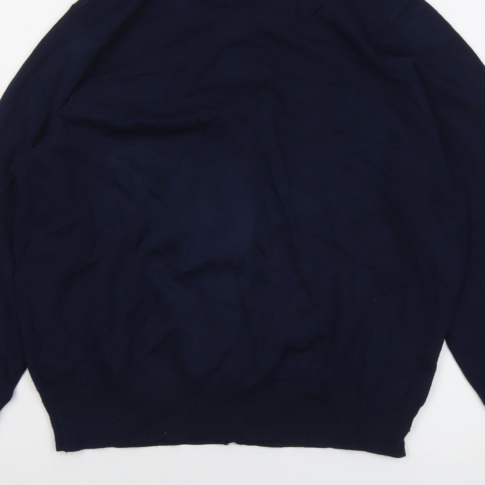 Marks and Spencer Womens Blue Round Neck Viscose Cardigan Jumper Size 12